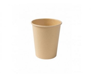BIO papierové poháre na teplé nápoje (kraft) 180 ml - 50 ks