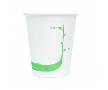 BIO Kompostovateľné poháre na teplé nápoje 200 ml - 50 ks